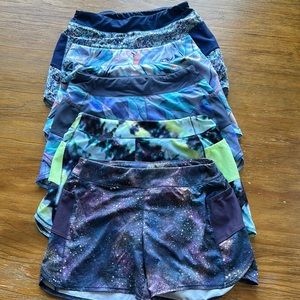 Athleta girls Record breaker 3inch short. Total of 5 pairs